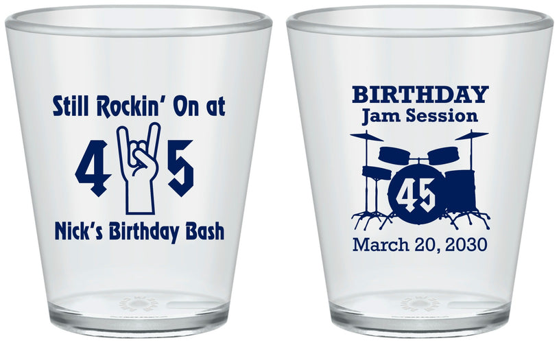 Custom Birthday Plastic Shot Glasses - 45th Jam Session | 20069