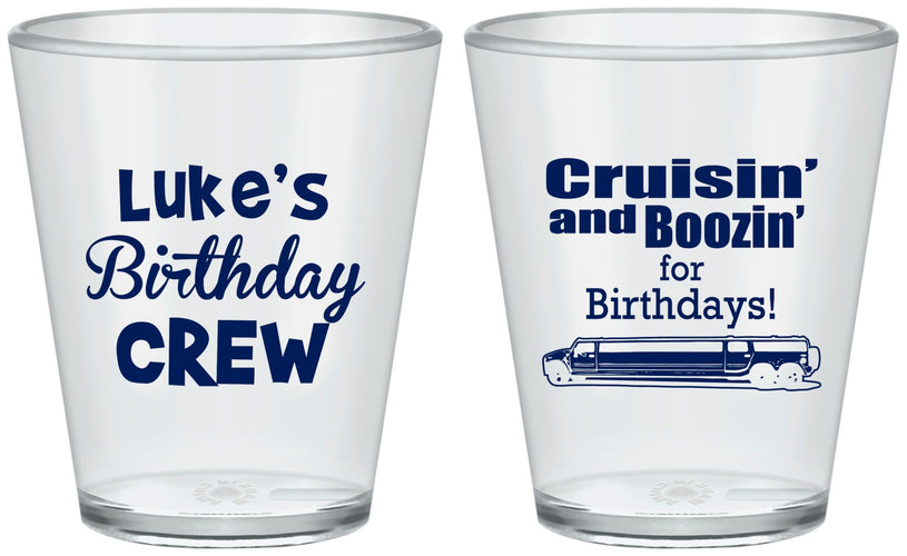 Custom Birthday Plastic Shot Glasses - Crusin Boozin | 20073