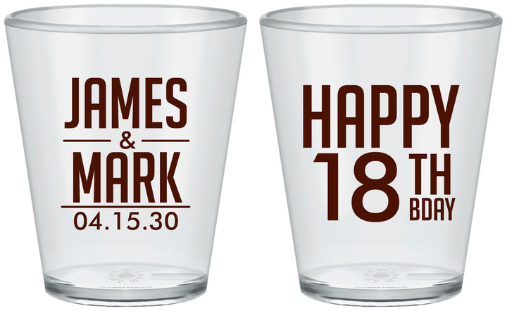 Custom Birthday Plastic Shot Glasses - 18th | 20074