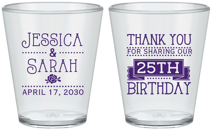 Custom Birthday Plastic Shot Glasses - 25th | 20075