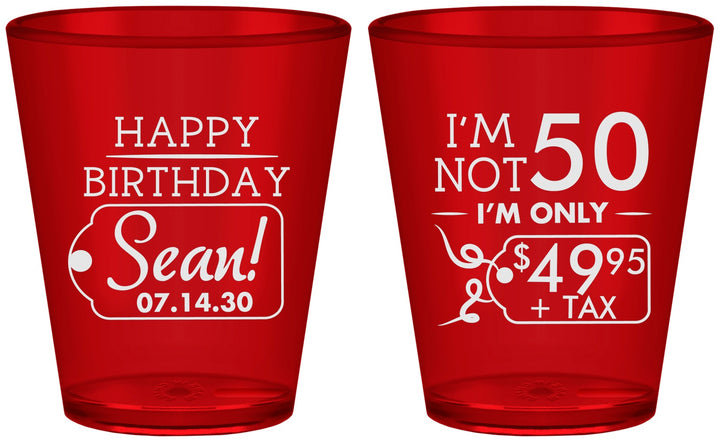 Custom Birthday Plastic Shot Glasses - 50th | 20080