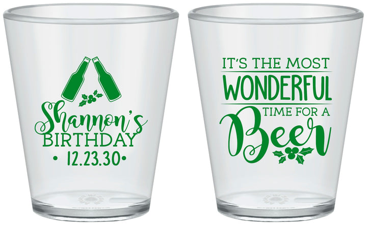 Custom Birthday Plastic Shot Glasses - Christmas | 20082