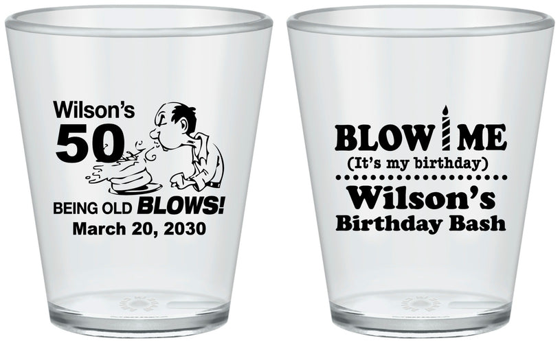 Custom Birthday Plastic Shot Glasses - 50th | 20085