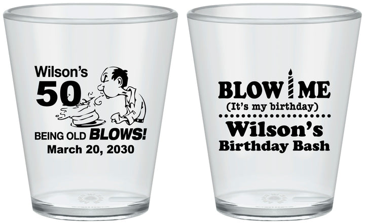 Custom Birthday Plastic Shot Glasses - 50th | 20085