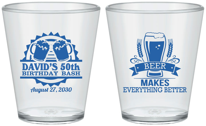 Custom Birthday Plastic Shot Glasses - 50th | 20089