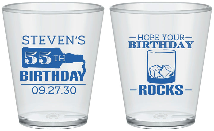 Custom Birthday Plastic Shot Glasses - 55th | 20090