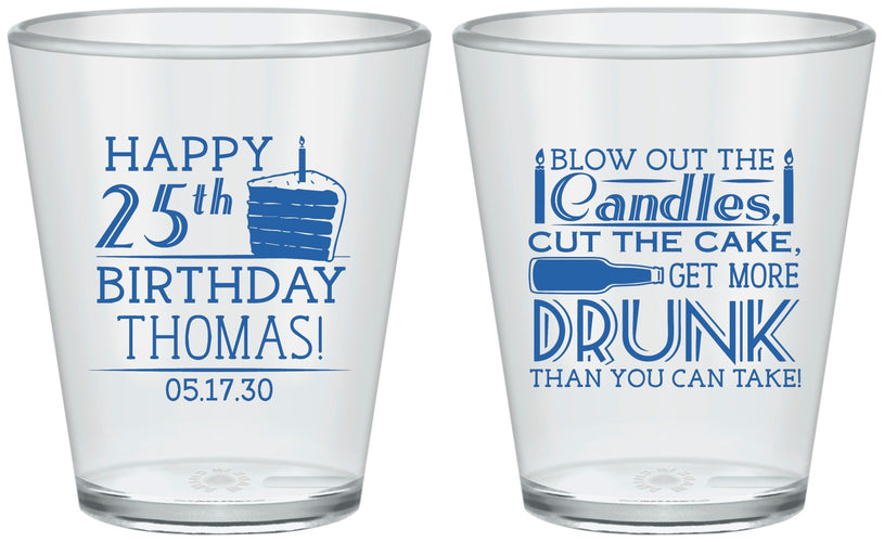 Custom Birthday Plastic Shot Glasses - 25th | 20091