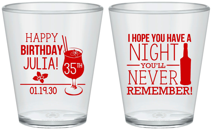 Custom Birthday Plastic Shot Glasses - 35th | 20092