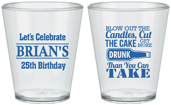 Custom Birthday Plastic Shot Glasses - 25th | 20100