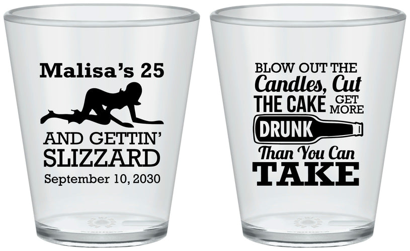 Custom Birthday Plastic Shot Glasses - 25th Strip Club | 20102