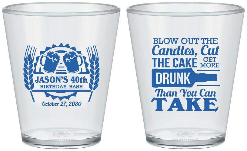 Custom Birthday Plastic Shot Glasses - 40th | 20103