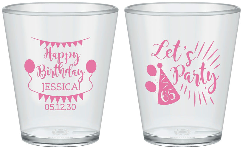 Custom Birthday Plastic Shot Glasses - 65th | 20105