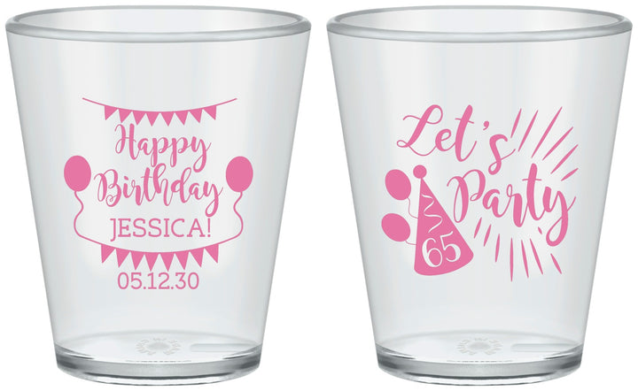 Custom Birthday Plastic Shot Glasses - 65th | 20105