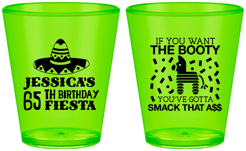 Custom Birthday Plastic Shot Glasses - 65th Mexico | 20108