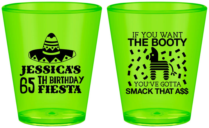 Custom Birthday Plastic Shot Glasses - 65th Mexico | 20108