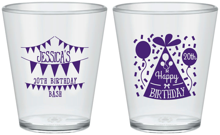 Custom Birthday Plastic Shot Glasses - 20th | 20113