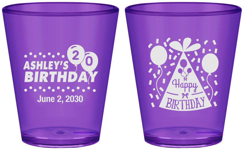 Custom Birthday Plastic Shot Glasses - 20th | 20114