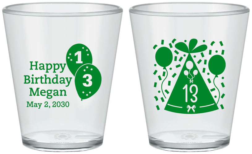 Custom Birthday Plastic Shot Glasses - 13th | 20115