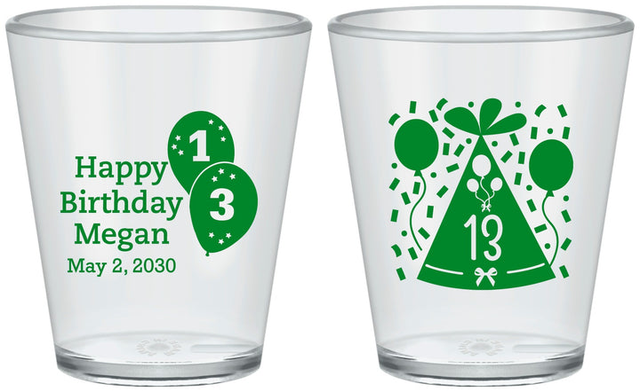 Custom Birthday Plastic Shot Glasses - 13th | 20115