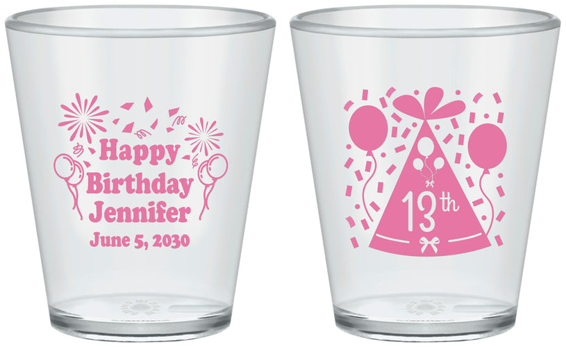 Custom Birthday Plastic Shot Glasses - 13th | 20116