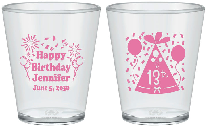 Custom Birthday Plastic Shot Glasses - 13th | 20116