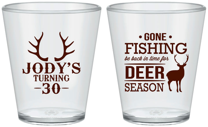 Custom Birthday Plastic Shot Glasses - 30th Deer Season | 20127