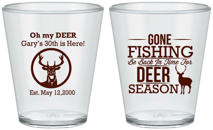 Custom Birthday Plastic Shot Glasses - 30th Deer Season | 20129