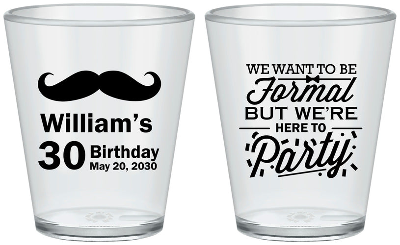 Custom Birthday Plastic Shot Glasses - 30th | 20132