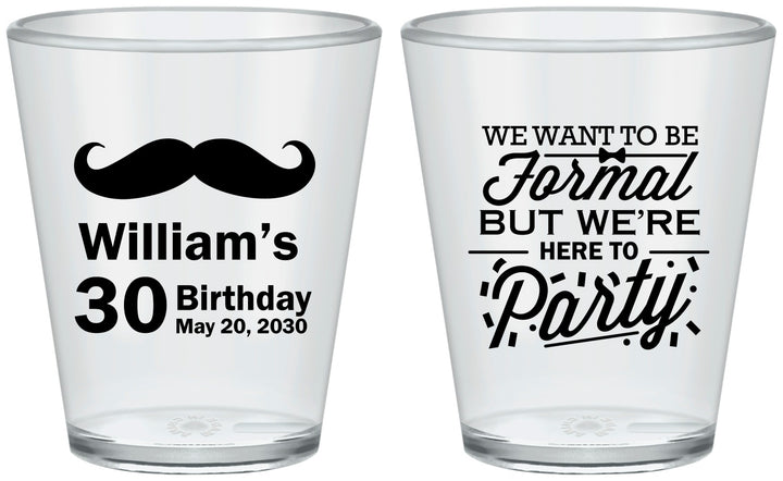 Custom Birthday Plastic Shot Glasses - 30th | 20132