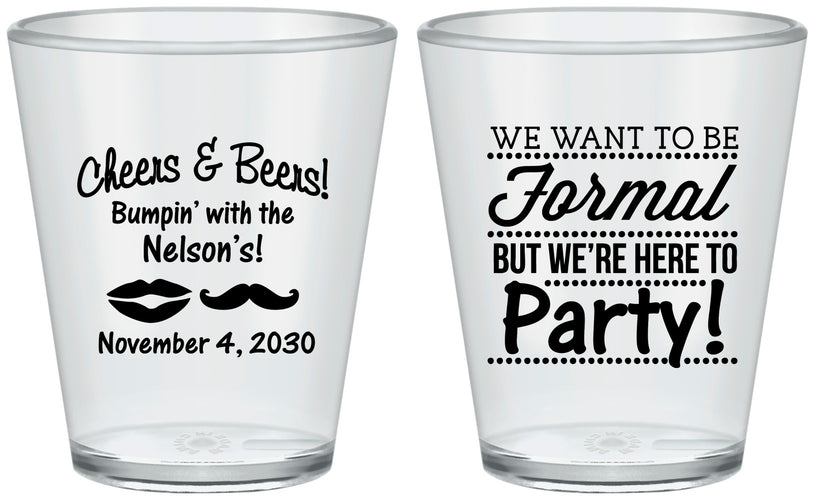 Custom Birthday Plastic Shot Glasses - Cheers Beers Formal | 20133