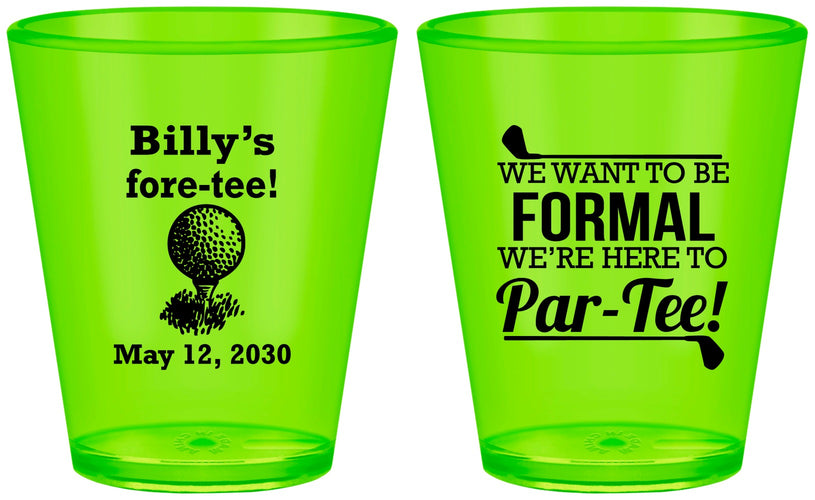 Custom Birthday Plastic Shot Glasses - 40th Golf | 20134