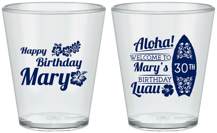 Custom Birthday Plastic Shot Glasses - 30th Hawaii | 20136