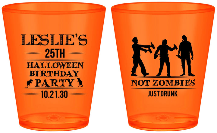 Custom Birthday Plastic Shot Glasses - 25th Halloween | 20143