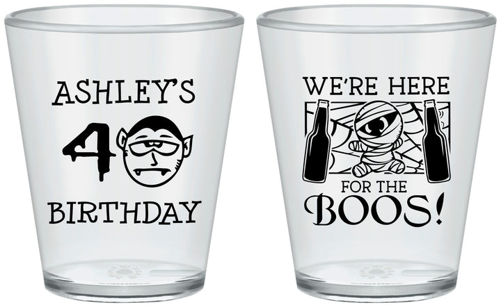 Custom Birthday Plastic Shot Glasses - 40th Halloween | 20145