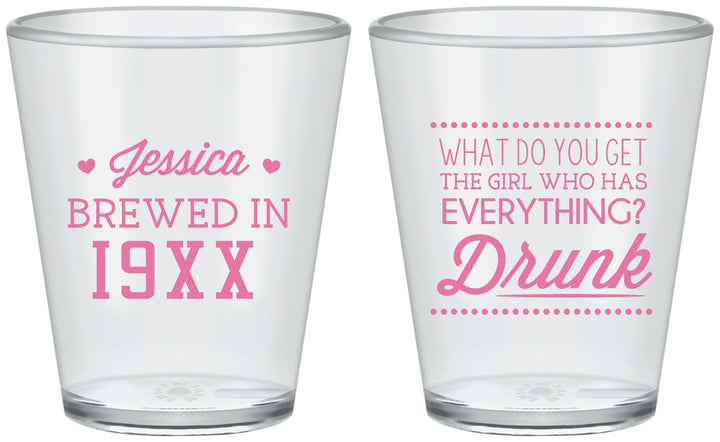 Custom Birthday Plastic Shot Glasses - Drunk | 20147