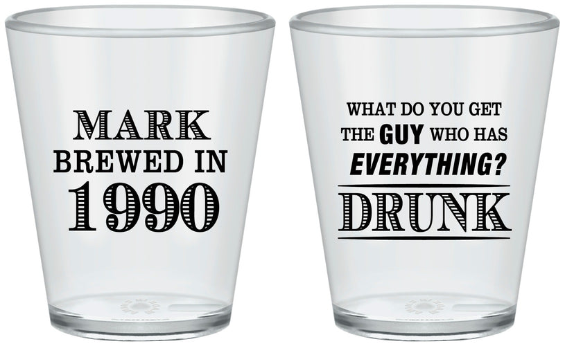 Custom Birthday Plastic Shot Glasses - 40th | 20148