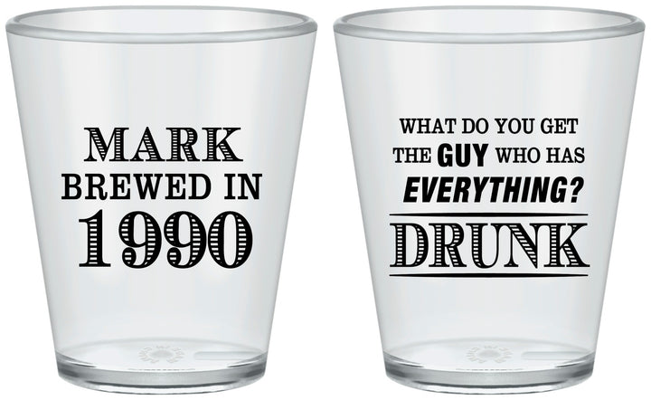 Custom Birthday Plastic Shot Glasses - 40th | 20148