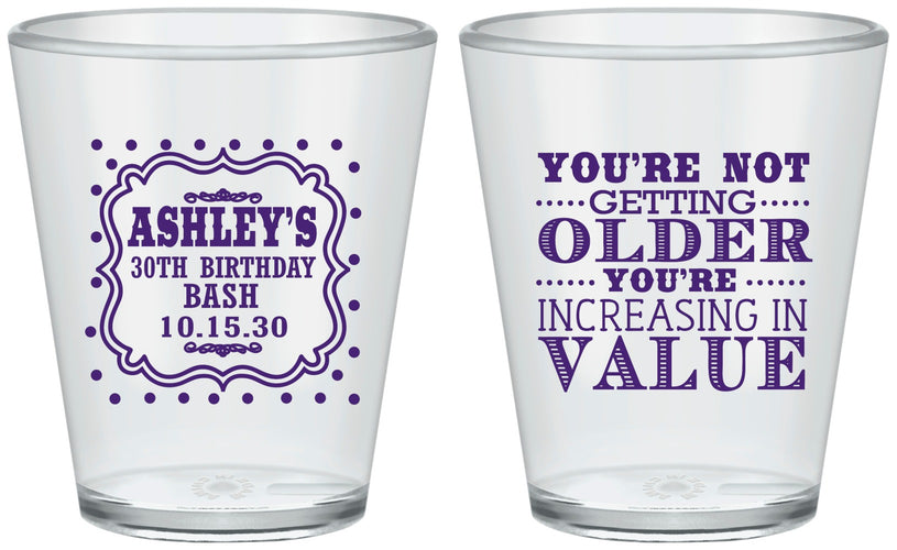 Custom Birthday Plastic Shot Glasses - 30th | 20149