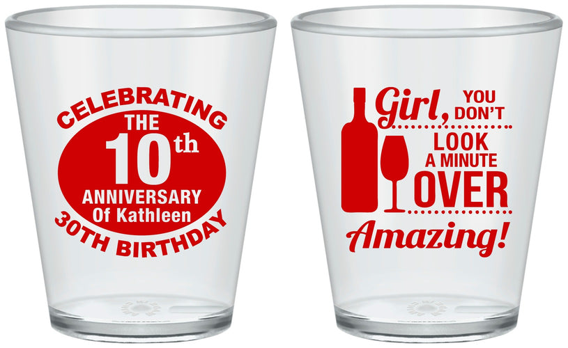 Custom Birthday Plastic Shot Glasses - 40th | 20151