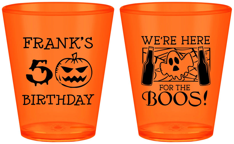 Custom Birthday Plastic Shot Glasses - 50th Halloween | 20157