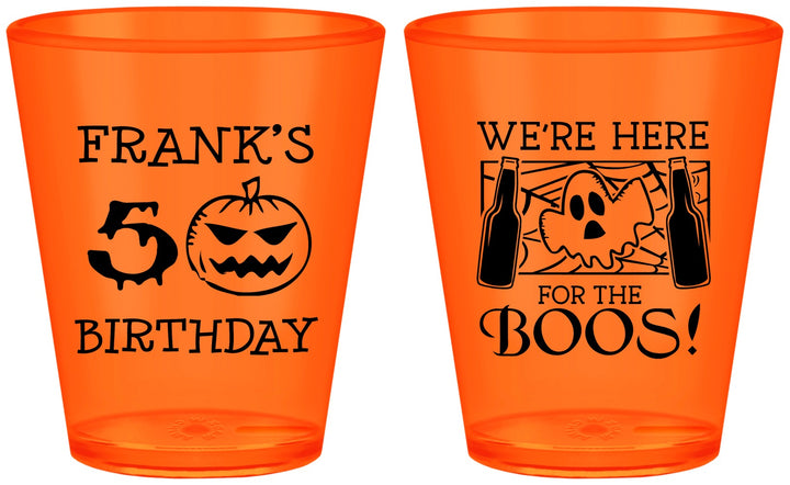 Custom Birthday Plastic Shot Glasses - 50th Halloween | 20157