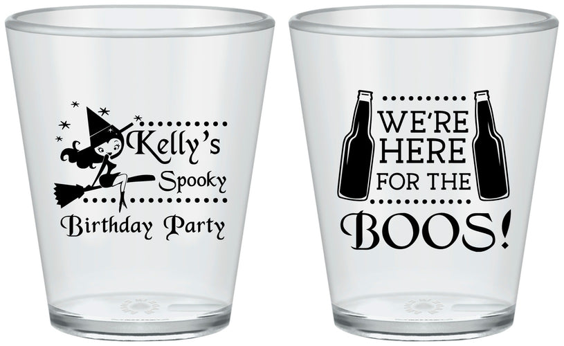 Custom Birthday Plastic Shot Glasses - Halloween Spooky Boos | 20158