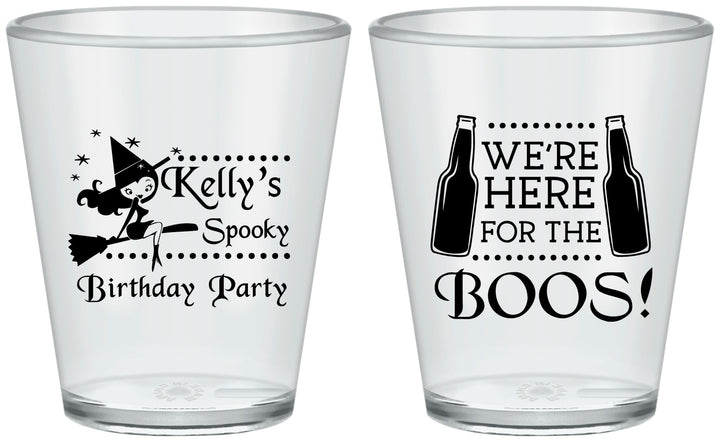 Custom Birthday Plastic Shot Glasses - Halloween Spooky Boos | 20158