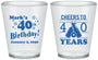 Custom Birthday Plastic Shot Glasses - Cheers To 40 Years | 20162