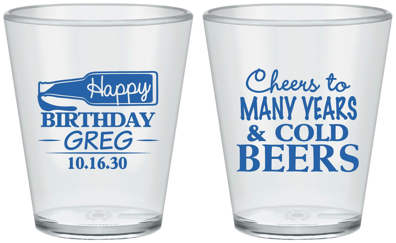 Custom Birthday Plastic Shot Glasses - Cheers To Many Years | 20167