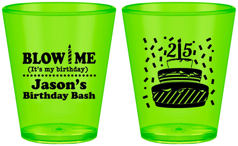 Custom Birthday Plastic Shot Glasses - 25th | 20169