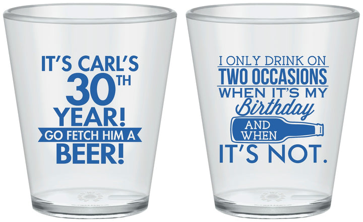 Custom Birthday Plastic Shot Glasses - 30th | 20170