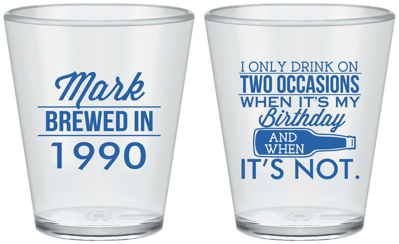 Custom Birthday Plastic Shot Glasses - 40th | 20171