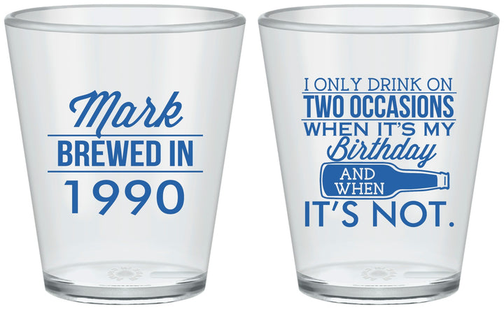 Custom Birthday Plastic Shot Glasses - 40th | 20171