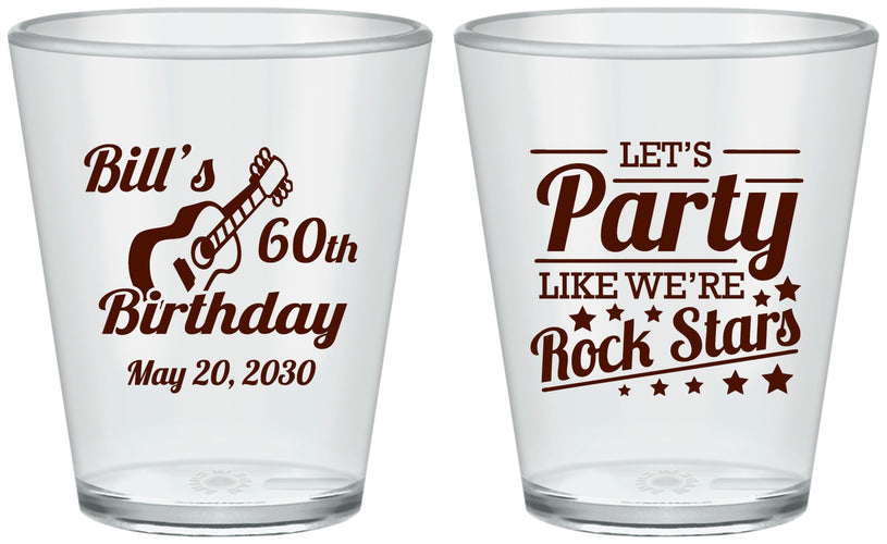 Custom Birthday Plastic Shot Glasses - 60th Rock Star | 20174